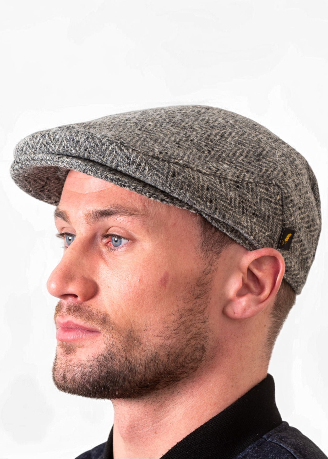 Donegal Tweed Flat Cap | Silver Herringbone