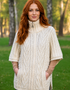 Aran-Cape mit Trichterhalsausschnitt | Natur