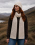 Aran Merino Wool Honeycomb Scarf | Natural