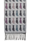 Jimmy Hourihan Fringed Cats Scarf | Grey