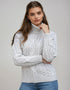 Women's Polo Aran Sweater | Silver Marl