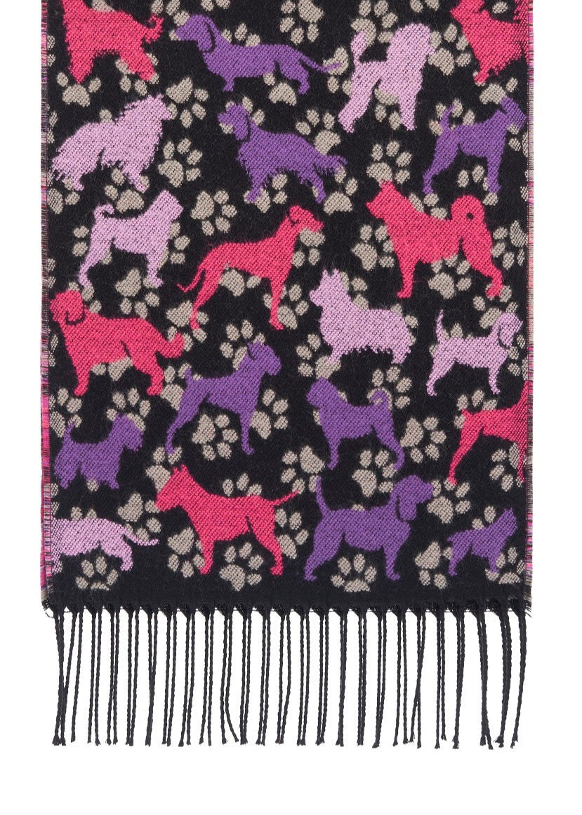 Jimmy Hourihan Fringed Dog Scarf | Black