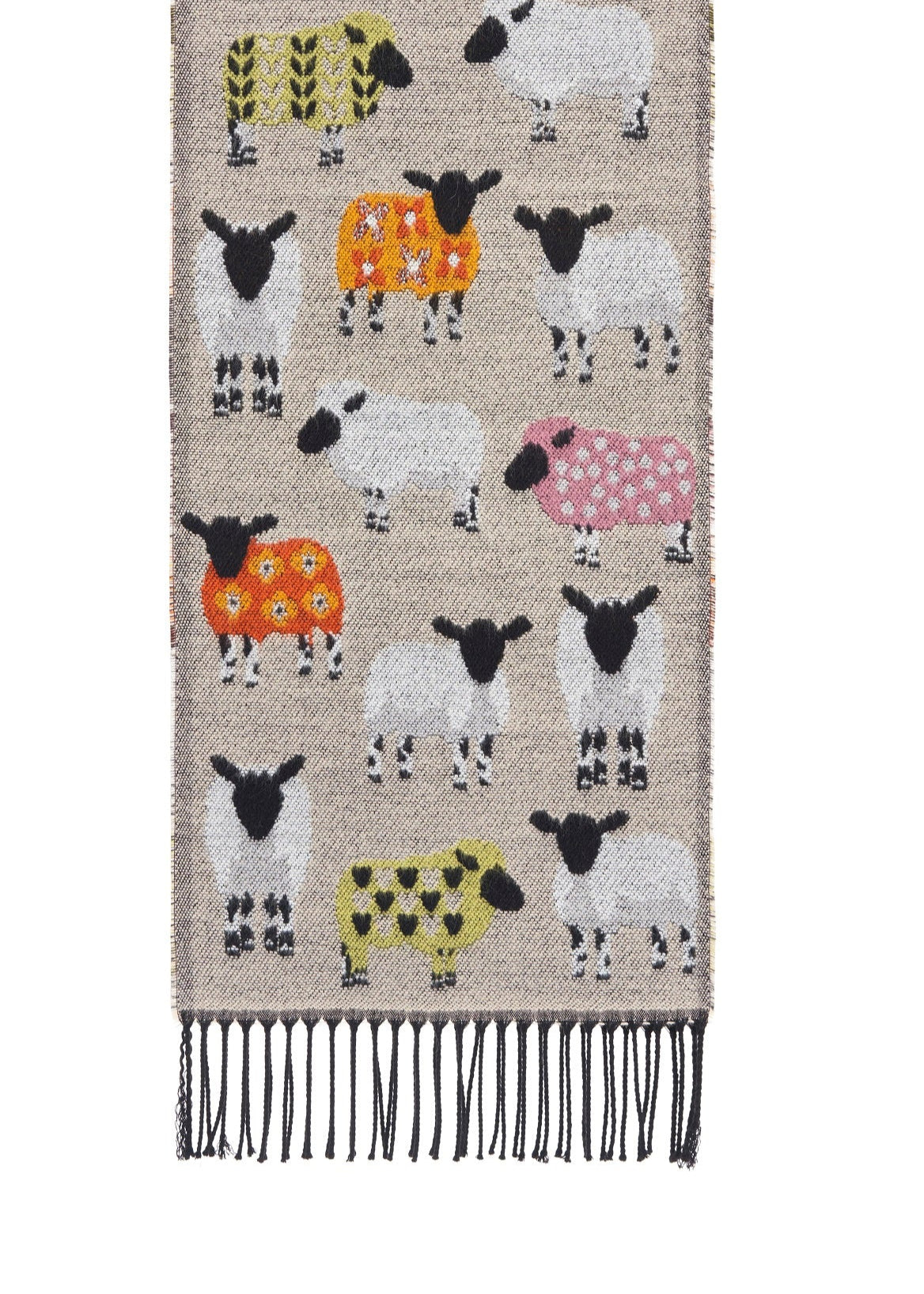 Jimmy Hourihan Fringed Sheep Scarf | Natural