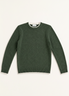 Saol Men's Fisherman Rib Crew Neck Sweater – Green