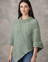 Aran Merino Wool Cowl Poncho | Green Leaf | Premium Heritage Knitwear