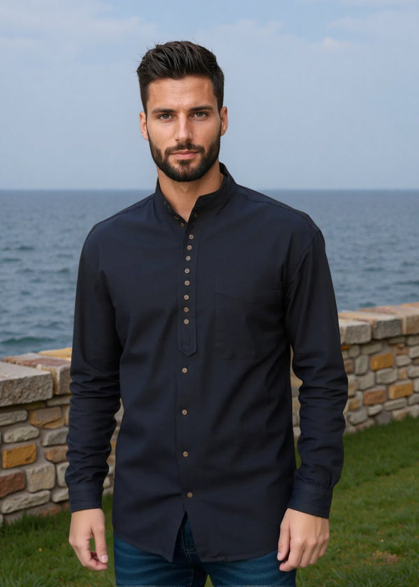Civilian Men's Grandfather Shirt | Black
