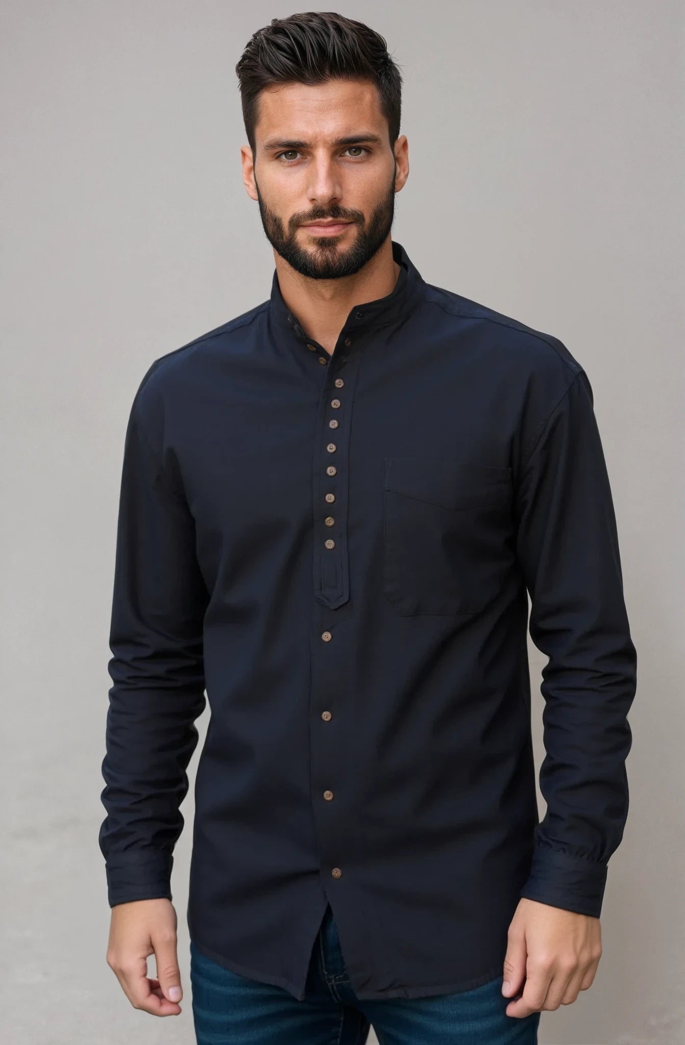 Civilian Men's Grandfather Shirt | Black