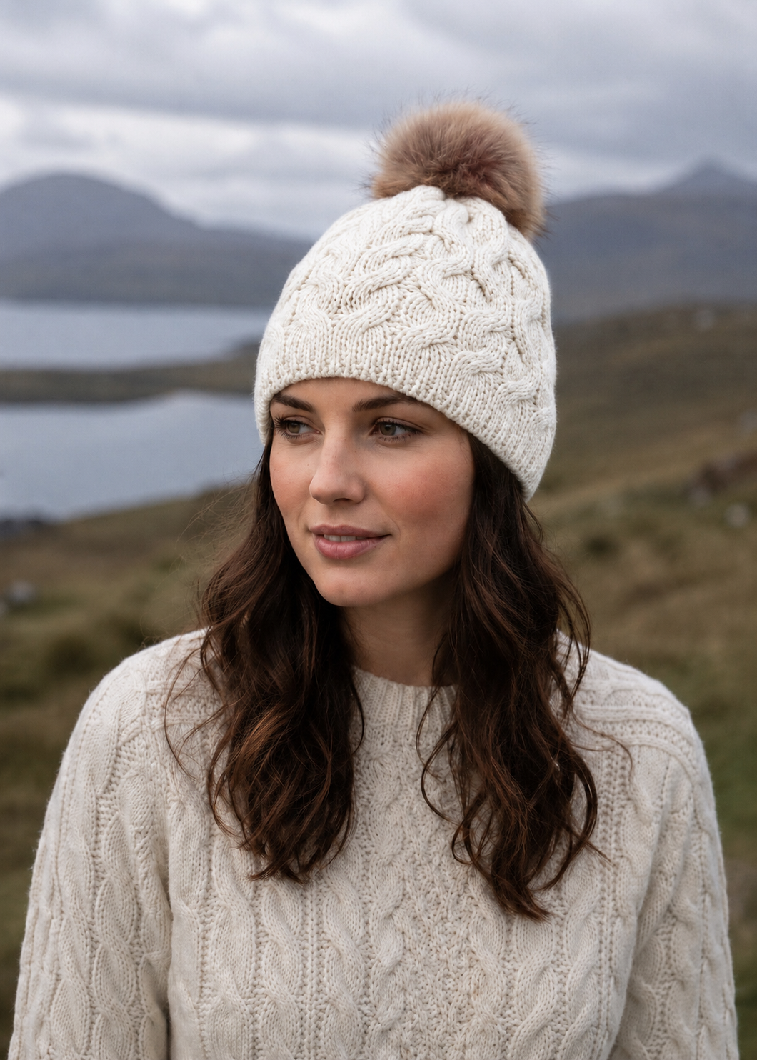 Aran Merino Wool Bobble Hat - Traditional Irish Knitwear