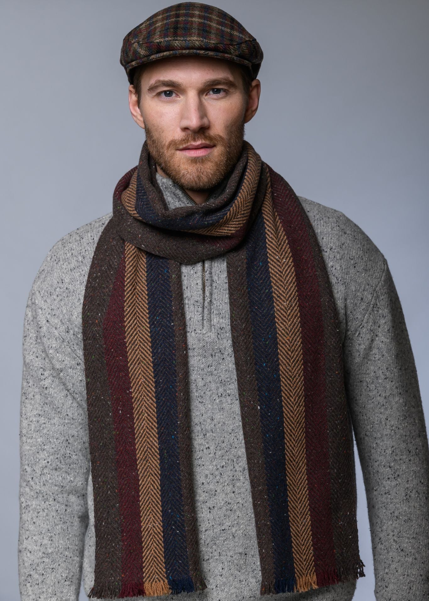 Mucros Donegal Scarf | Mustard Brown