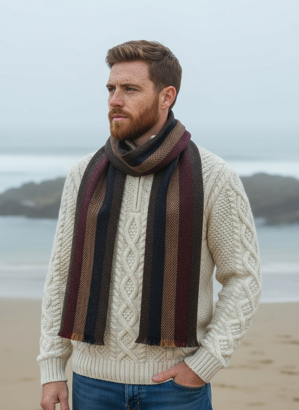 Mucros Donegal Scarf | Mustard Brown