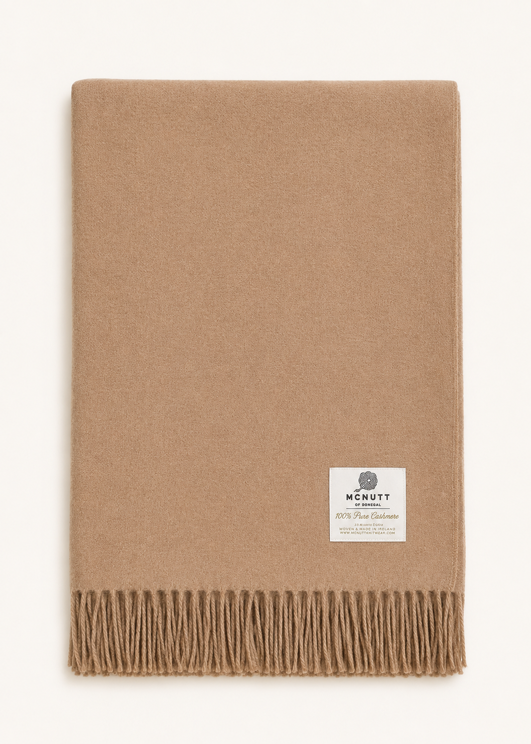 Plaid Mcnutt 100 % cachemire | Naturel et sable
