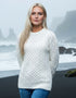 Ladies Slim-Fit Aran Sweater | Natural