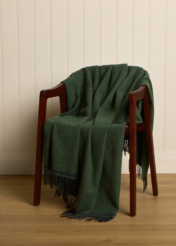 Foxford Lambswool Throw | Eoghan - Leaf Charcoal