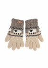 Aran Cable Sheep Finger Gloves | Grey & Beige