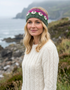 Erin Aran Sheep Headband | Pink & Dark Green