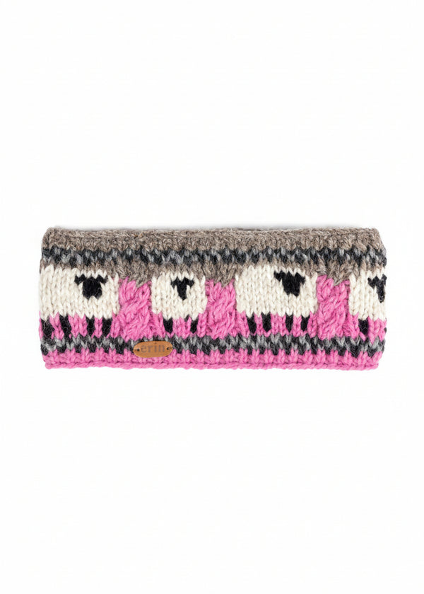 Erin Aran Sheep Headband | Pink & Grey