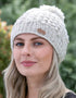 Aran Cable Blackberry Bobble Hat | Oatmeal