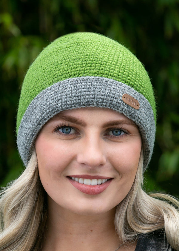 Crochet Turn up Hat | Moss Green