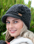 Chapeau Erin Aran Flower Peak | Gris anthracite