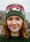 Erin Aran Sheep Headband | Pink & Dark Green