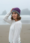 Erin Crochet Turn up Hat | Purple