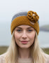 Erin Handcrafted Crochet Flower Cap | Yellow Grey Wool