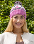 Aran Sheep Bobble Hat | Pink & Grey