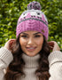 Erin Aran Sheep Bobble Hat | Pink & Grey