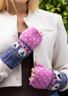 Aran Sheep Handwarmers | Blue & Pink