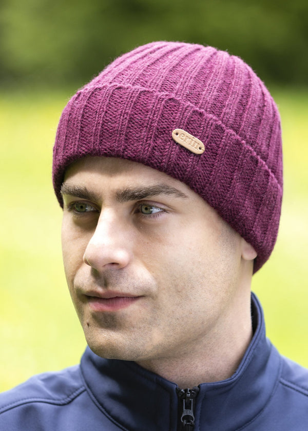 Erin Rib Pullon Hat Turnup | Berry Red