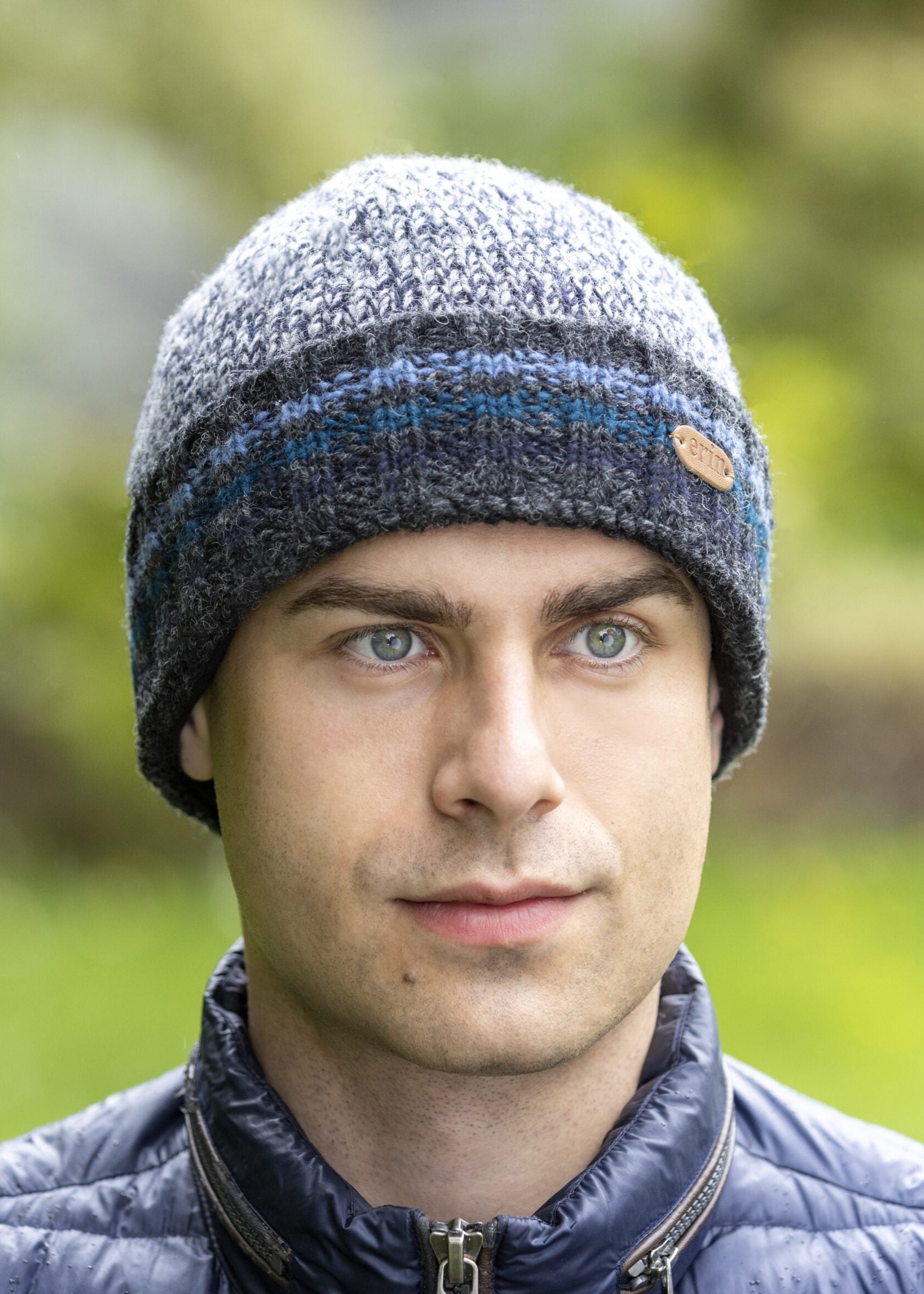 Rib Turnup Hat | Marled Blue