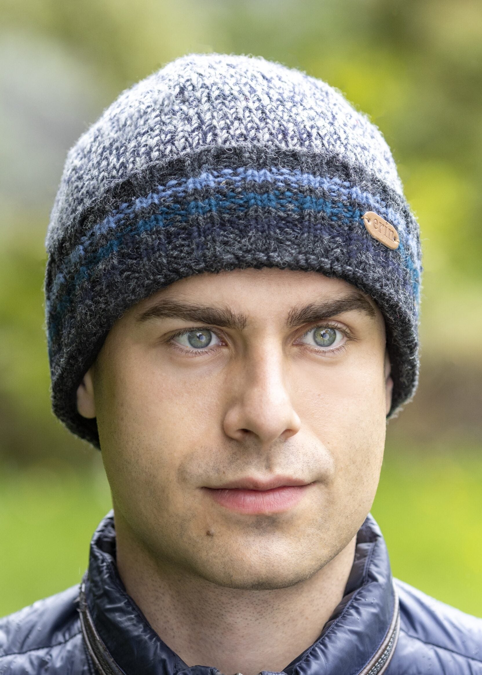 Erin Rib Turnup Hat | Marled Blue