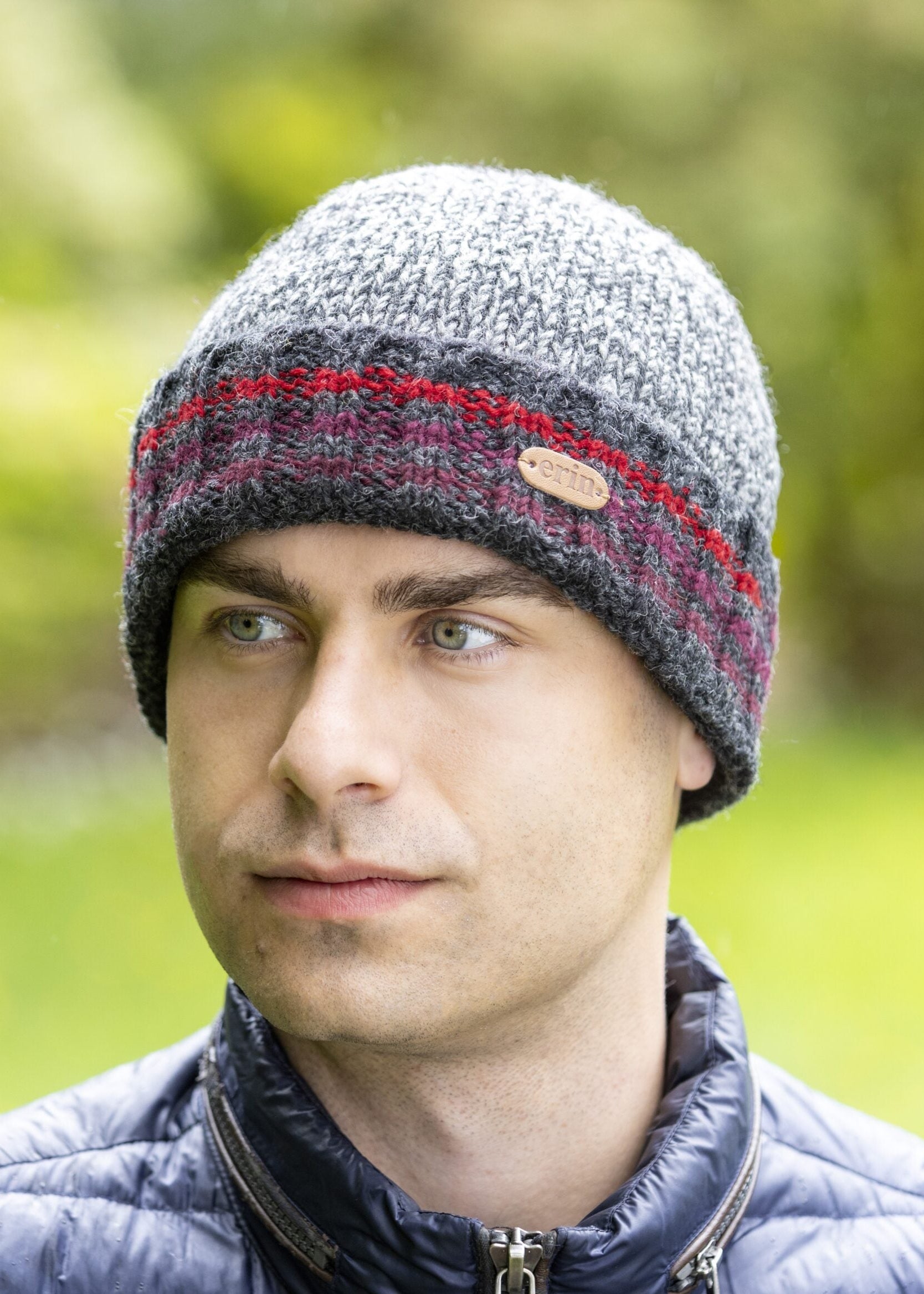 Men's Rib Turnup Hat | Marled Red