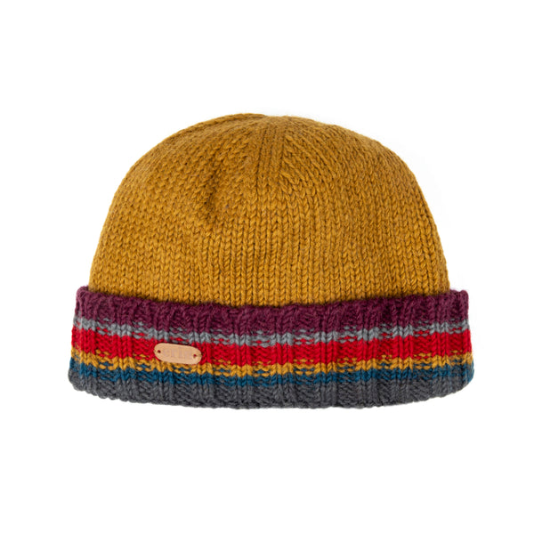 Rib Pullon Turnup Hat | Mustard