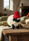 Erin Knitwear Knitted Sheep | Red Bobble Hat - Medium