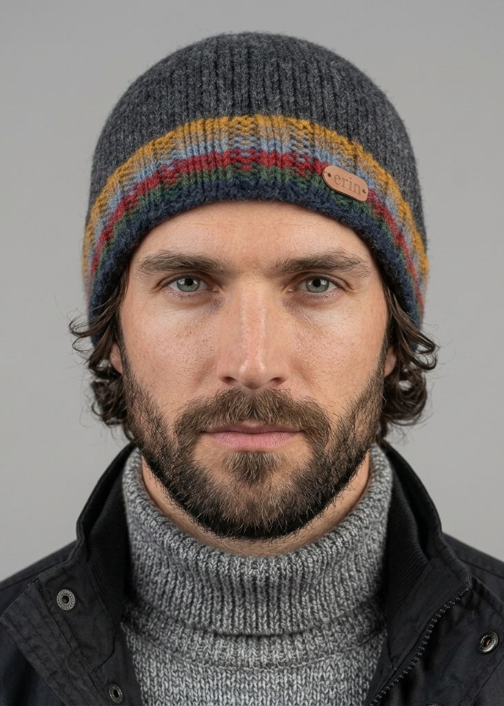 Erin Rib Turnup Hat | Charcoal Wool