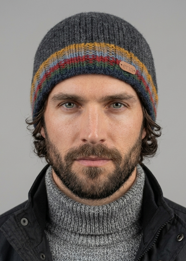 Erin Rib Turnup Hat | Charcoal Wool