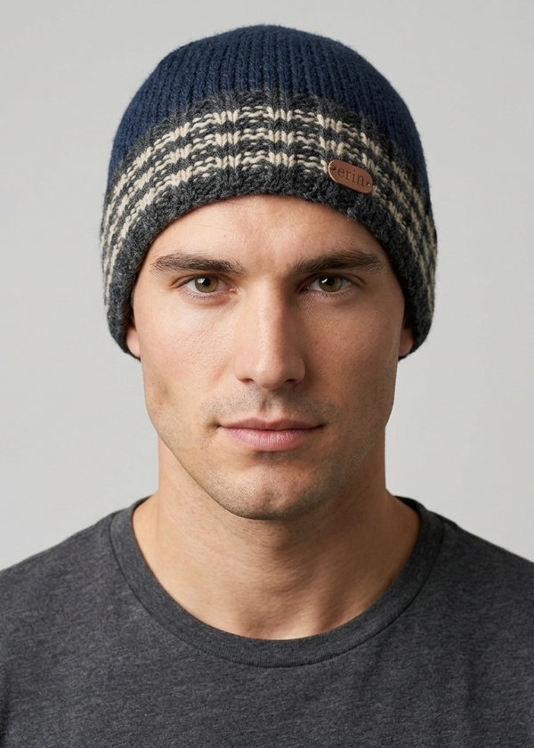 Erin Rib Turnup Hat | Navy Wool