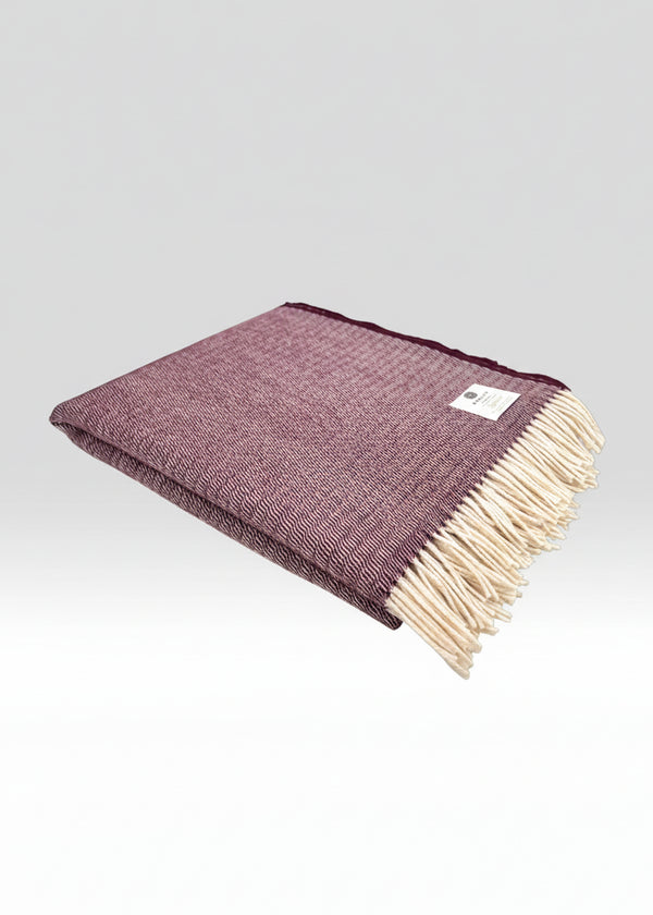McNutt Supersoft Merino Lambswool Throw | Ripple Burgundy