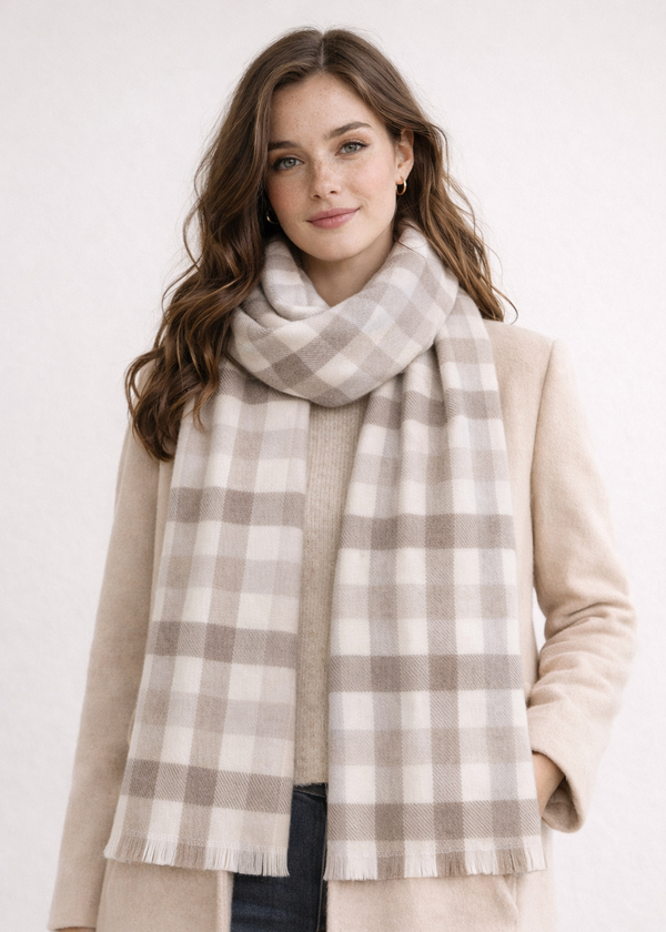 Foxford Giant Merino Scarf | Taupe