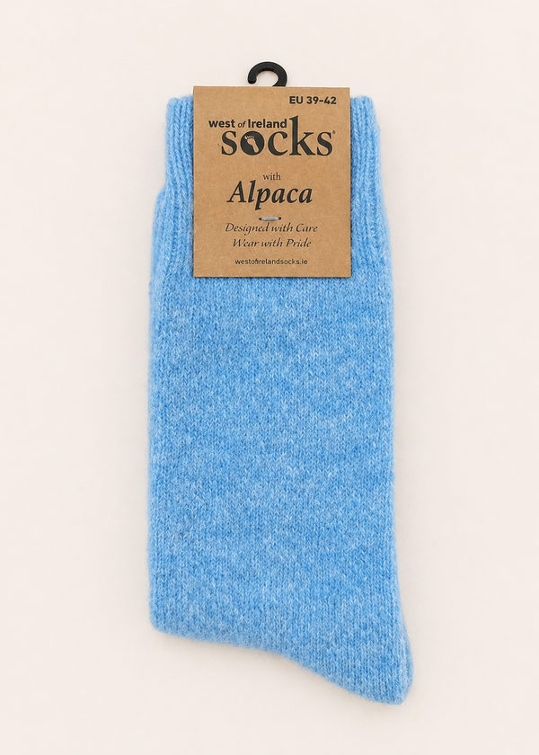 West of Ireland Alpaca Socks | Sky