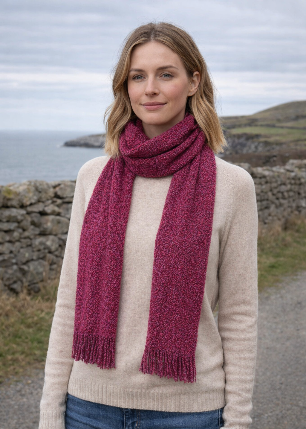 Mucros Skellig Scarf | Berry