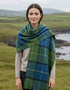 Foxford Giant Merino Scarf | Green Blue Check