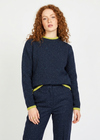Slaney Crew Neck Sweater - Wool Cashmere Blend | Rich Navy