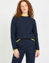 Slaney Crew Neck Sweater - Wool Cashmere Blend | Rich Navy