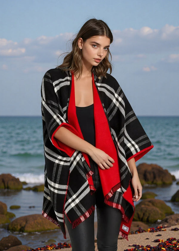 Jimmy Hourihan Red Reversible Shawl