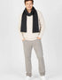 Luxe Cashmere Merino Ribbed Scarf | Charcoal