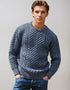 Unisex Aran Sweater | Denim Marl - Clearance