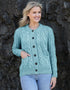 Ladies Aran Wool Cardigan | Summer Storm