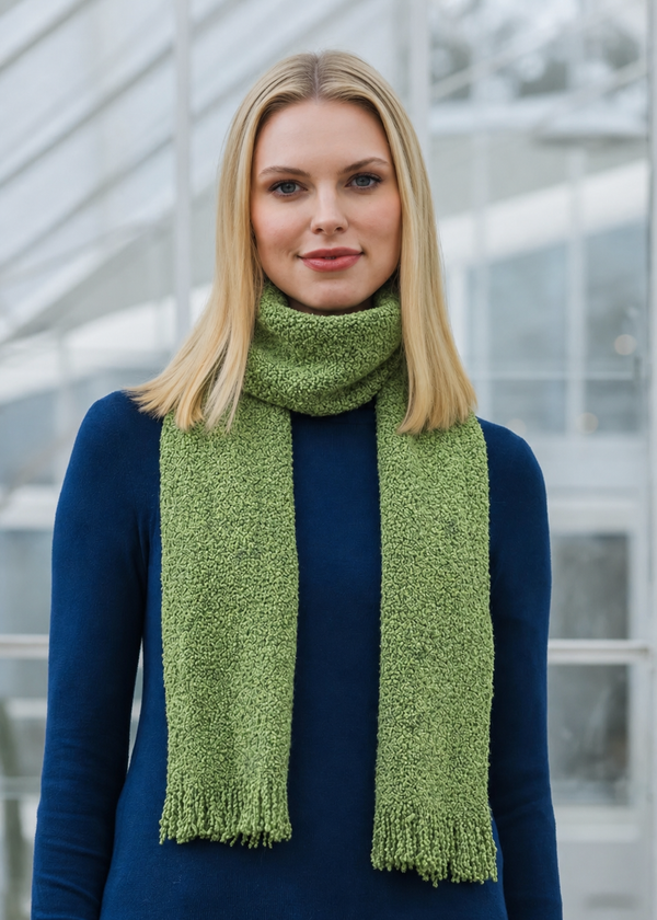 Mucros Skellig Scarf in Green | Irish Merino Wool & Cashmere Blend